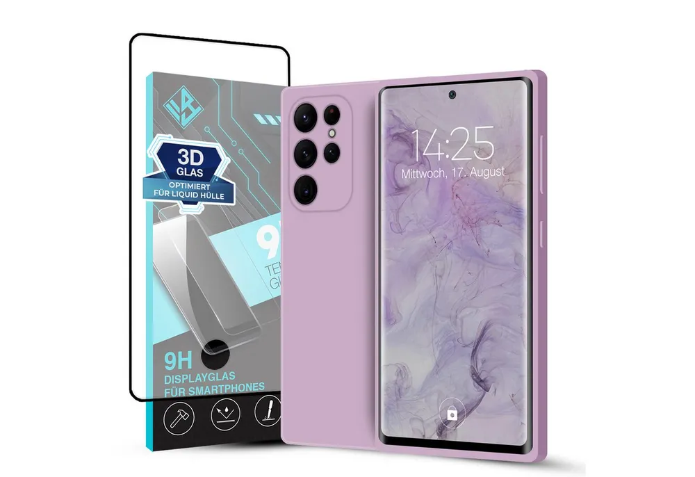 Tec-Expert Handyhülle SoftGrip Cover Hülle für Samsung Galaxy S22 Ultra, Handy Case Bumper integrierter Kameraschutz flexibel