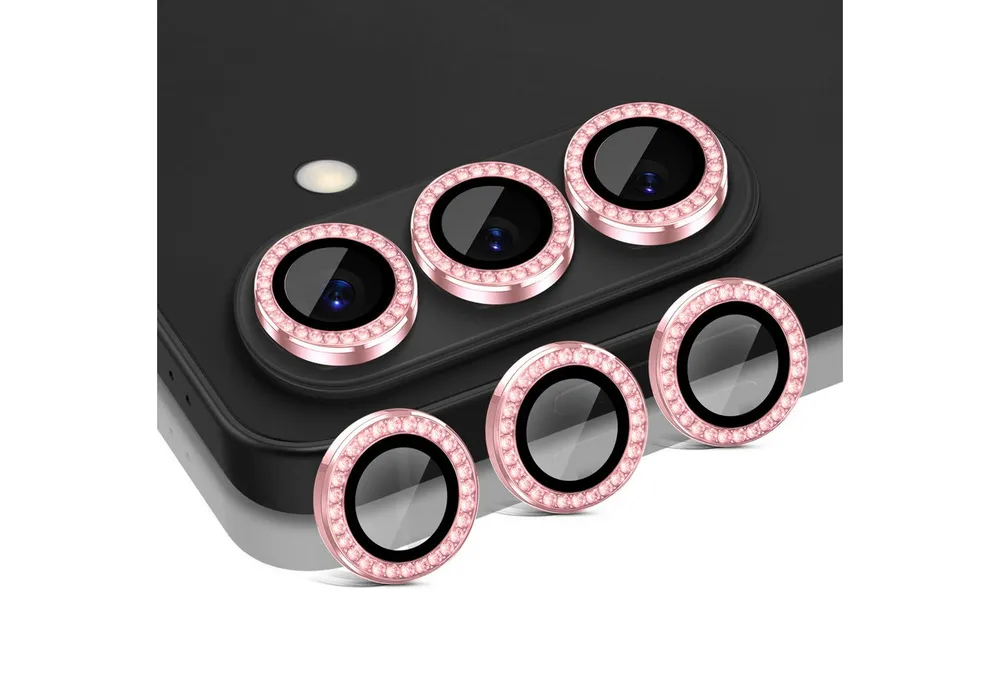 Tec-Expert Kameraschutzglas 9H Glas Set Pink mit Schmuckstein für Samsung Galaxy S26 für Samsung Galaxy S26, Linsenschutzglas Set, 1 Stück, Kameraschutz, Schutzglas, Linsenschutz, kratz- & stoßfest