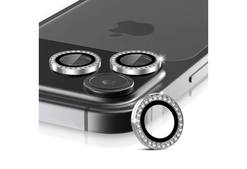 Tec-Expert Kameraschutzglas 9H Kameraglas Set Silber mit Schmuckstein für Apple iPhone 17 Pro Max für Apple iPhone 17 Pro Max, Linsenschutzglas Set, 1 Stück, Kameraschutz, Schutzglas, Linsenschutz, kratz- & stoßfest