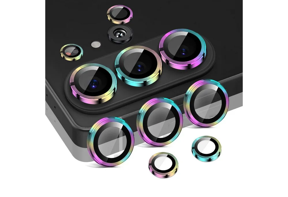 Tec-Expert Kameraschutzglas 9H Kameraglas Set in Regenbogenfarben für Samsung Galaxy S26 Ultra für Samsung Galaxy S26 Ultra, Linsenschutzglas Set, 1 Stück, Kameraschutz, Schutzglas, Linsenschutz, kratz- & stoßfest