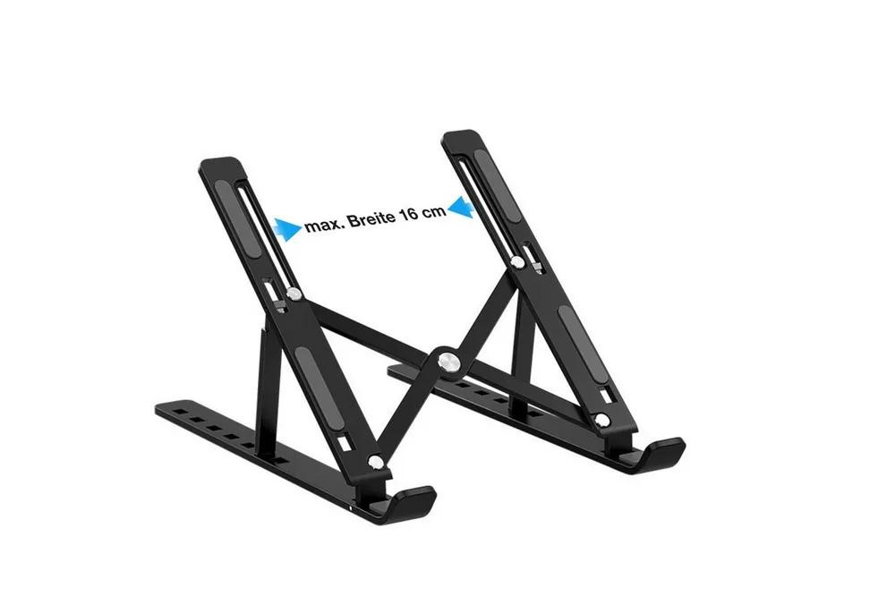 Tec-Expert Laptop-Ständer Faltbarer Metall Notebook Laptop Tablet Buch Halter, 7 Positionen, (1-tlg., Computer Ständer Halterung Stativ universal einsetzbar)