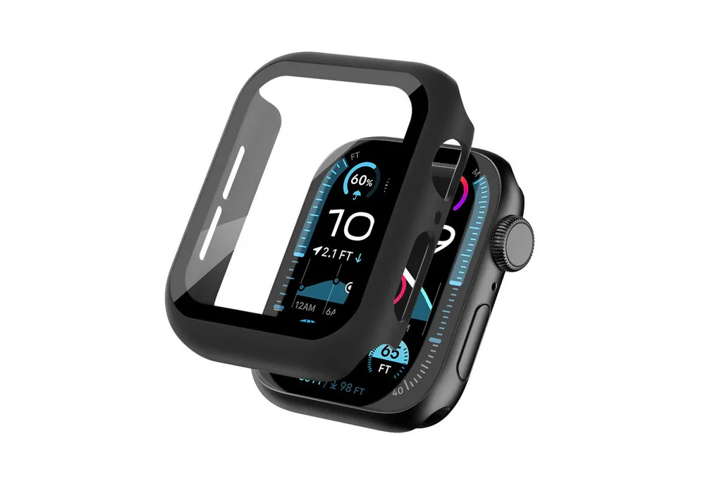 Tec-Expert Smartwatch-Hülle Hülle mit Displayschutz für Apple Watch 4 / 5 / 6 / SE 1-3 40 mm 40 mm, Rundum Schutz Cover Case Bumper stoß-und kratzfest robust