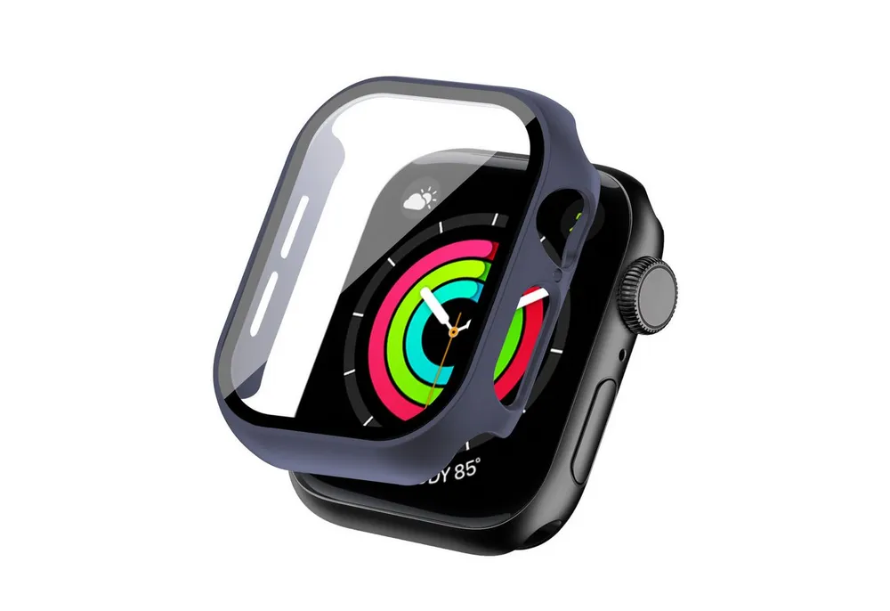 Tec-Expert Smartwatch-Hülle Hülle mit integriertem Displayschutz für Apple Watch 10 / 11 46 mm 46 mm, Rundum Schutz Cover Case Bumper stoß-und kratzfest robust