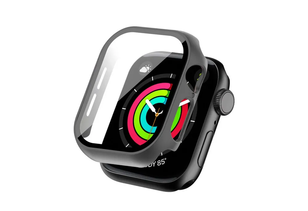 Tec-Expert Smartwatch-Hülle Hülle mit integriertem Displayschutz für Apple Watch 10 / 11 46 mm 46 mm, Rundum Schutz Cover Case Bumper stoß-und kratzfest robust