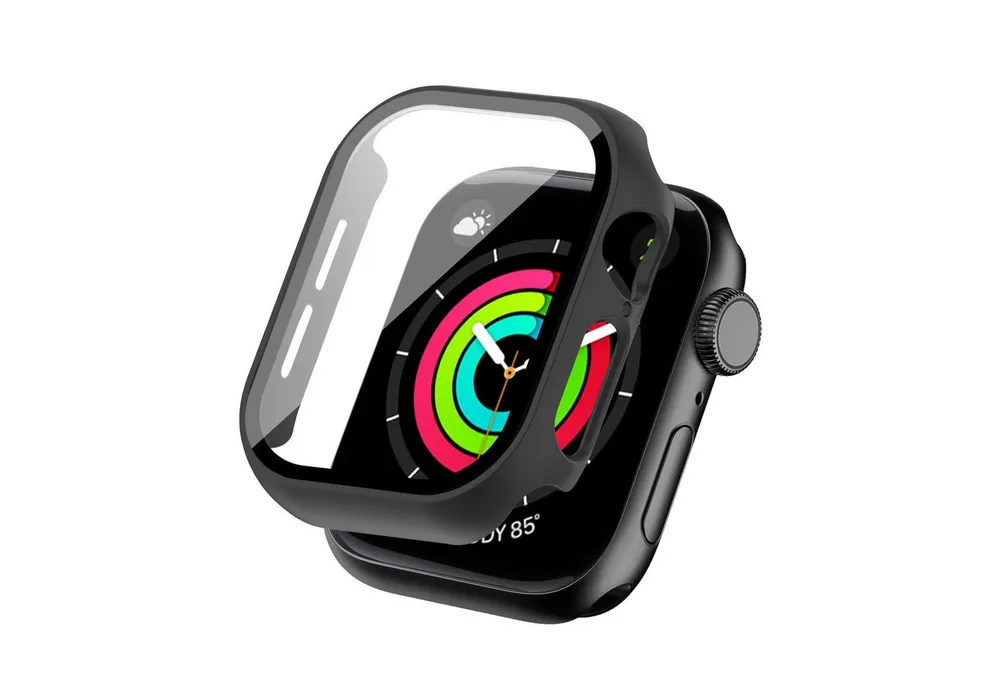 Tec-Expert Smartwatch-Hülle Hülle mit integriertem Displayschutz für Apple Watch 10 / 11 42 mm 42 mm, Rundum Schutz Cover Case Bumper stoß-und kratzfest robust