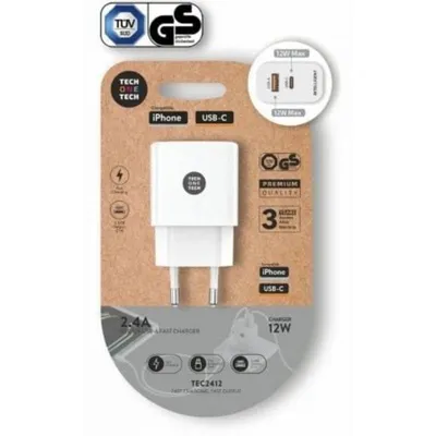 Ladegerät Tech One Tech TEC2412 USB-C USB-A 12W Weiß