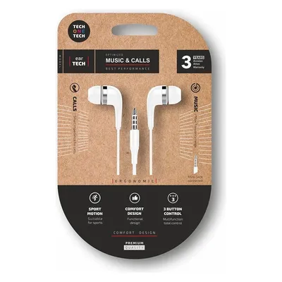 Auriculares Tech One Tech TEC1004 mit Kabel Mini-Jack 3.5 mm mit Mikrofon Weiß