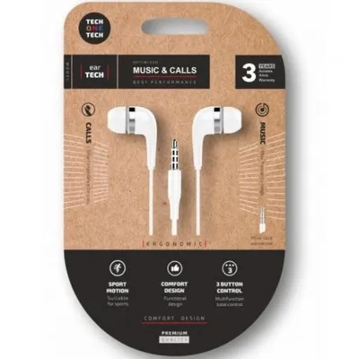 Auriculares Tech One Tech TEC1004 mit Kabel Mini-Jack 3.5 mm mit Mikrofon Weiß
