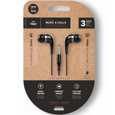 Kopfhörer Tech One Tech soft earTECH TEC1005 kabelgebunden 3,5 mm Jack mit Mikrofon Schwarz