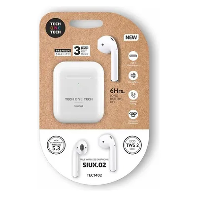 Kopfhörer Tech One Tech SIUX.2 kabellos Bluetooth TWS mit Ladecase weiß