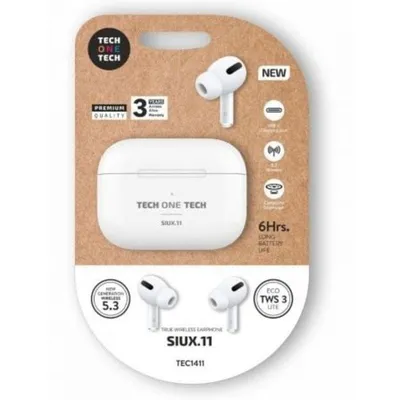 Kopfhörer Tech One Tech SIUX.11 kabellos Bluetooth TWS 24h Akkulaufzeit weiß