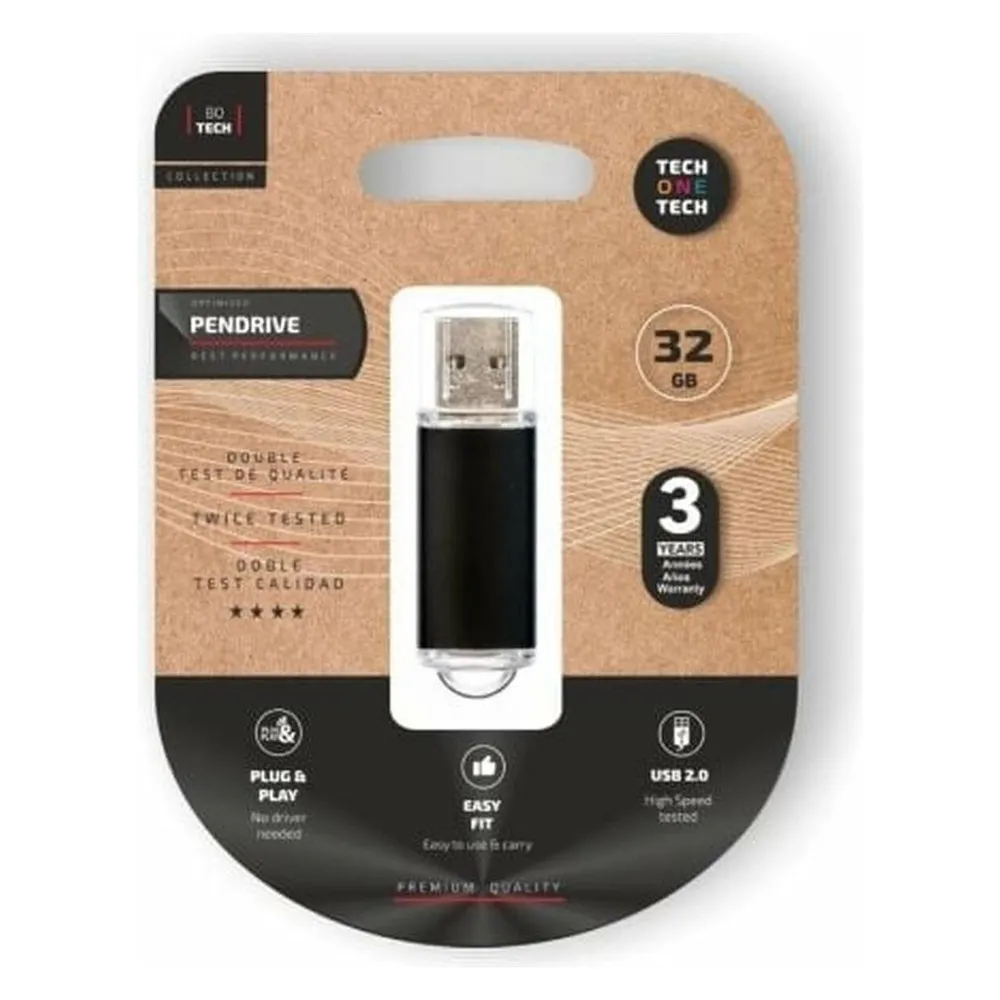 Pendrive Tech One Tech Basic USB 2.0 32GB Schwarz USB-Stick