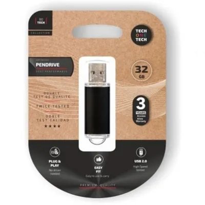 Pendrive Tech One Tech Basic USB 2.0 32GB Schwarz USB-Stick