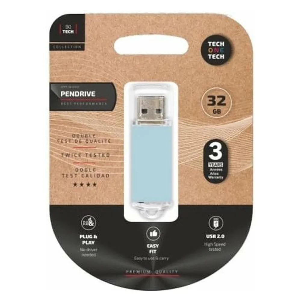 Pendrive Tech One Tech Basic USB 2.0 32GB Blau Himmel Pendrive Tech One Tech Basic USB 2.0 32GB Blau Himmel