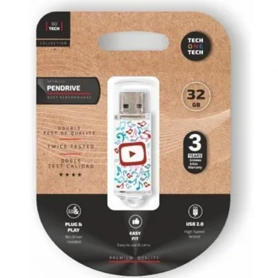 Pendrive Tech One Tech Video Dream USB 2.0 32GB Pendrive Tech One Tech Video Dream USB 2.0 32GB