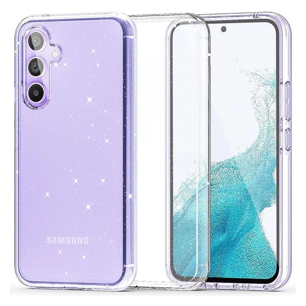 Tech-Protect FlexAir Hybrid case for Samsung Galaxy S23 FE - transparent and glitter