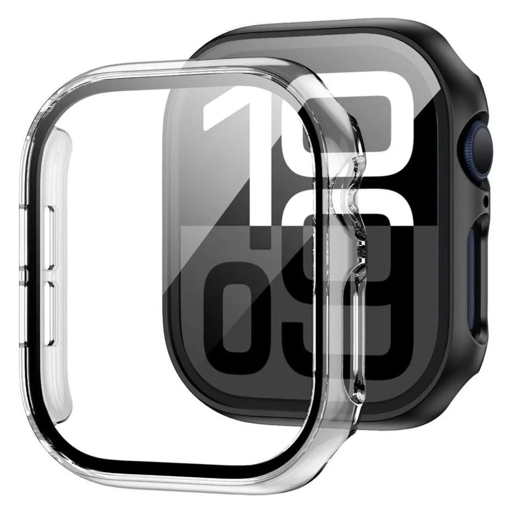 Tech-Protect Defense360 Tempered Glass Case for Apple Watch 10 (42mm) - Clear