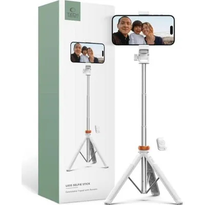 Selfie-Stick Tech-Protect L03S Bluetooth Stativ Weiß