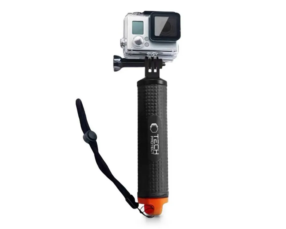 TECH PROTECT Action Cam-Halterung GA100, (2-teilig, Schwimmender Handgriff mit rutschfester Oberfläche und Staufach)