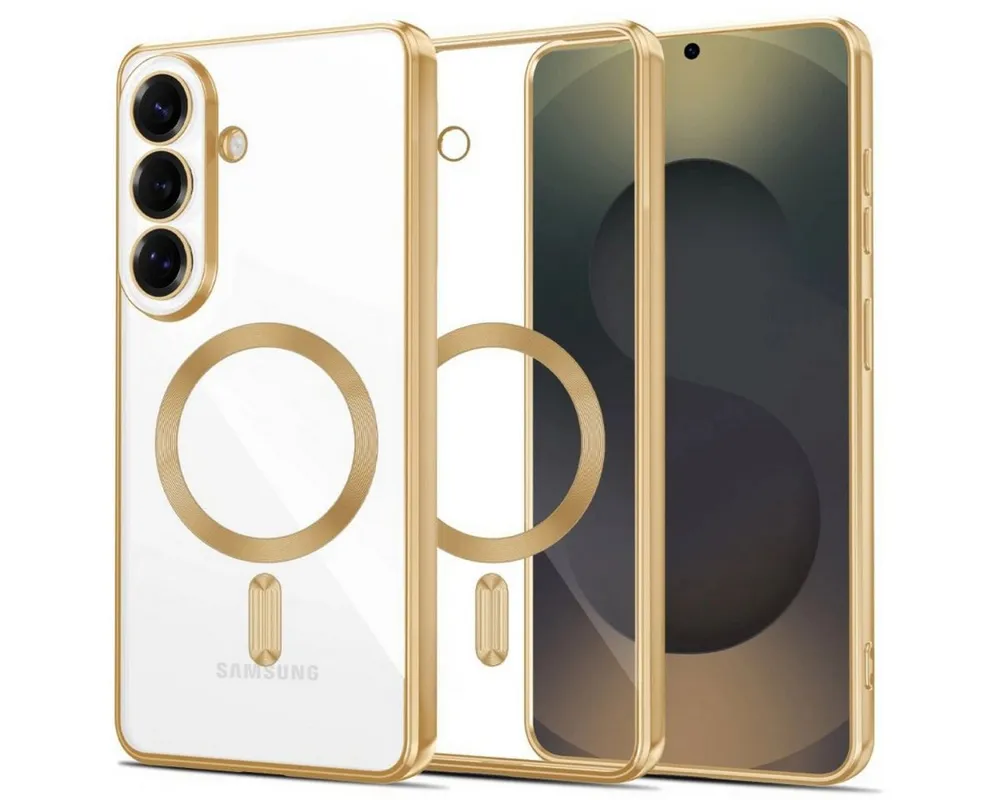 TECH PROTECT Handyhülle MagFlex für Samsung Galaxy S26 Glänzendes Gold Hülle Magnetisch Case 6,2 Zoll, Schlanke Bauweise liegt angenehm in Hand und Tasche