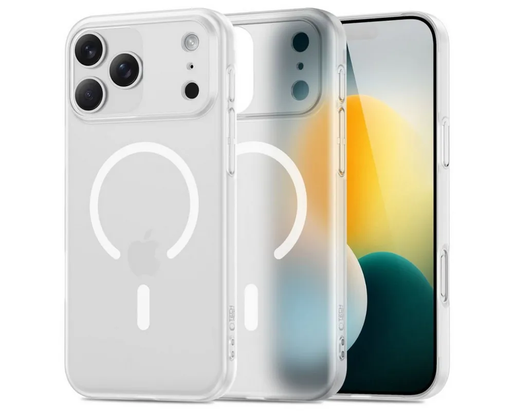 TECH PROTECT Handyhülle MagSlim Case kompatibel mit iPhone 17 Pro Max mattweiß 6.7, Magnetisch