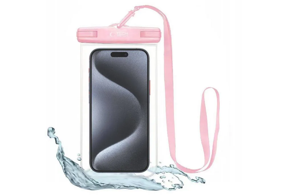 TECH PROTECT Handyhülle Universelle Wasserdichte Hülle in Pink mit Umhängeband