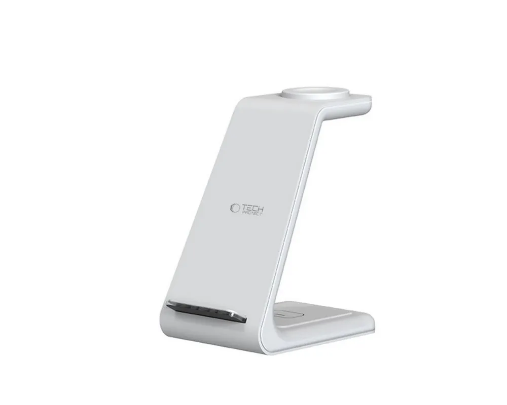 TECH PROTECT QI15W-A36 Induktions-Ladegerät (2000 mA, Set mit Zubehör, Ladestation mit USB-C Kabel, 3-in-1 Wireless Ladestation modular)