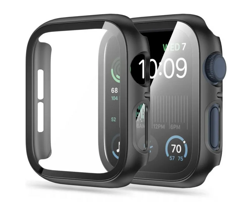 TECH PROTECT Smartwatch-Hülle Defense360 mit gehärtetem Glas Kompatibel mit Apple Watch 4 44 mm, 360 Grad Schutz mit integriertem Displayschutzglas
