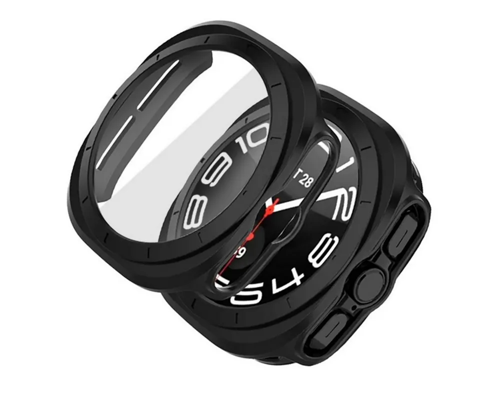 TECH PROTECT Smartwatch-Hülle Defense360 mit Samsung Galaxy Watch Ultra (47 mm) Schwarz 47, Zuverlässiger Rundumschutz für sportliche und Outdoor Nutzung