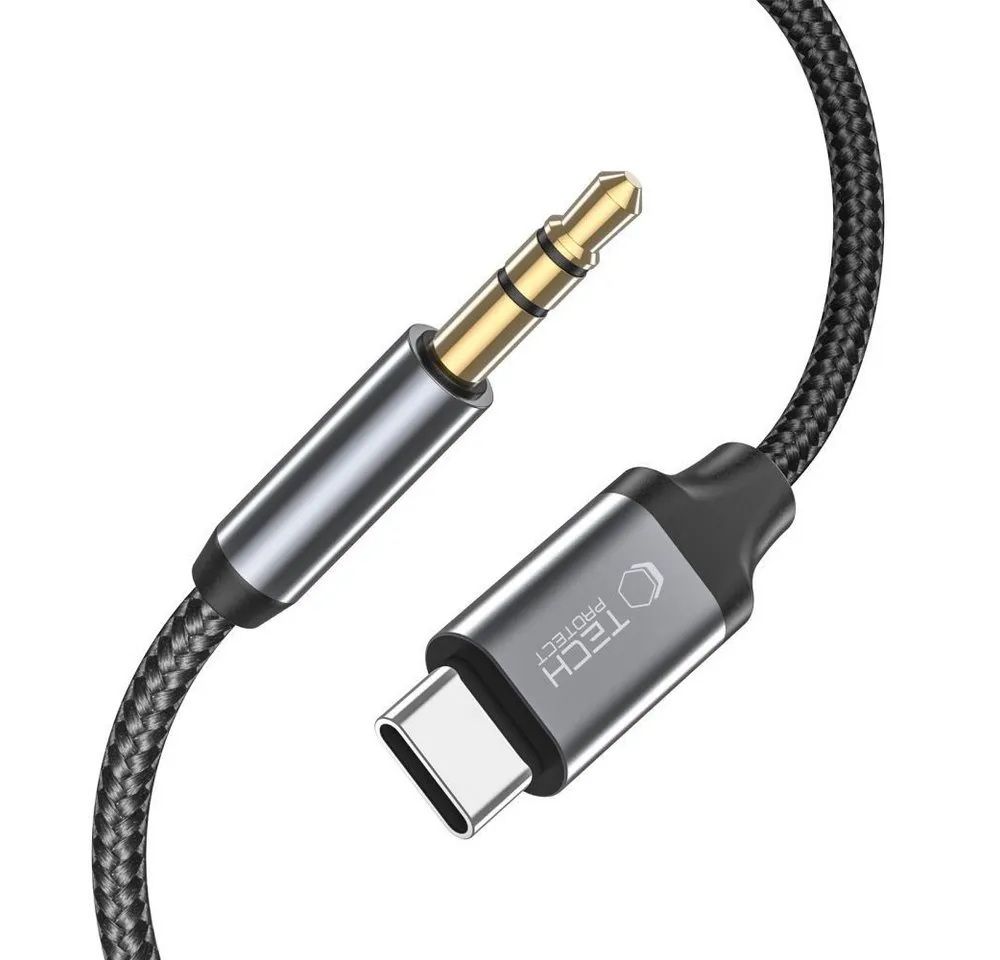 TECH PROTECT Tech-Protect UltraBoost USB-C auf 3,5mm Audiokabel 1m Schwarz Audio-Kabel