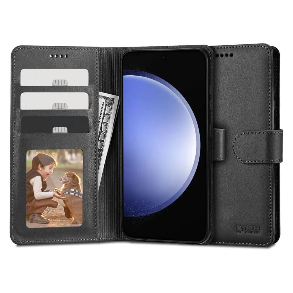 Tech-Protect Kaardivahega mobiiliümbris Galaxy S23 FE Wallet, must