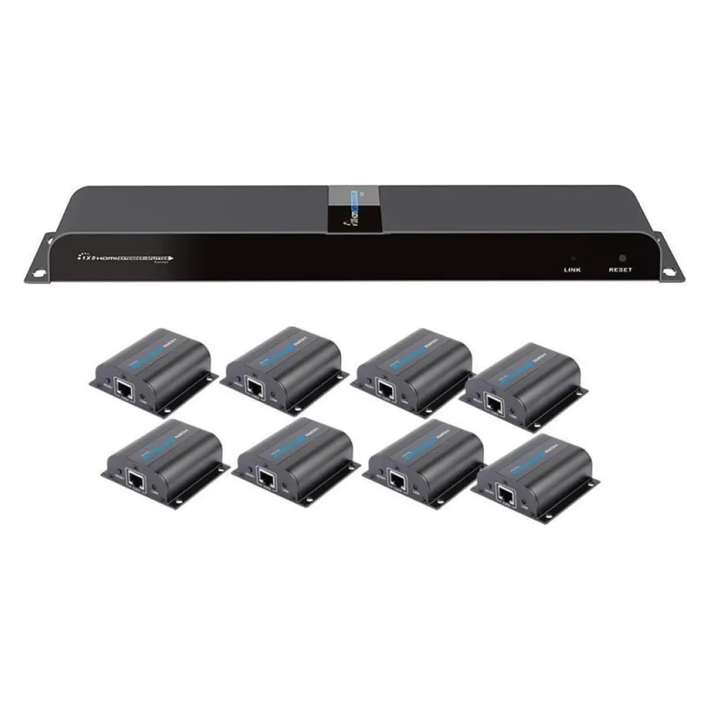 Techly HDMI 1x8 Extender Splitter over CAT6/6a/7 50m with IR pass-back