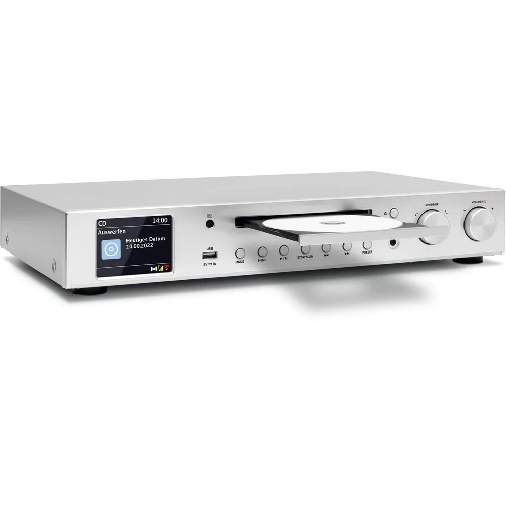 DIGITRADIO 143 CD (V3), Silber HiFi-CD-Receiver