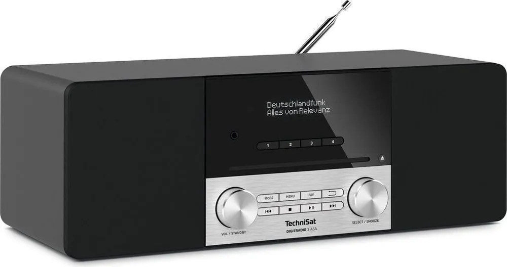DIGITRADIO 3 ASA, Schwarz/Silber DAB+ Radio mit CD Player