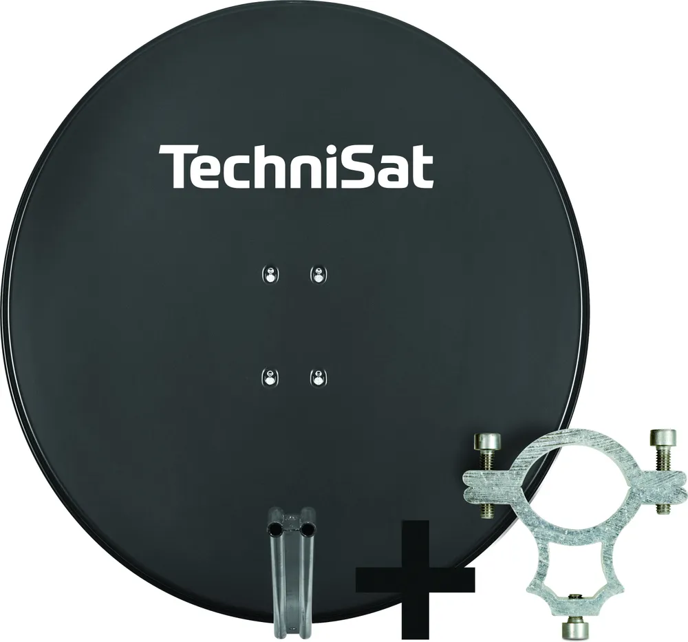 SATMAN 850 Plus schiefergrau inkl. 40 mm Halteschelle Satellitenschüssel 85 cm