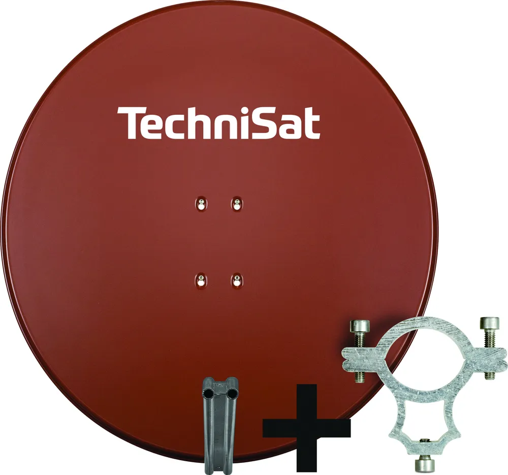 SATMAN 850 Plus ziegelrot inkl. 40mm LNB-Halteschelle Satellitenschüssel 85 cm