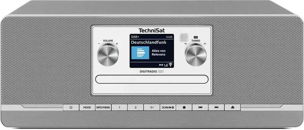 TechniSat DIGITRADIO 320 Digitalradio (DAB) (Digitalradio (DAB), FM-Tuner mit RDS, 10 W, CD-Player, Bluetooth, USB, AUX, Wecker, Sleeptimer, Fernbedienung)