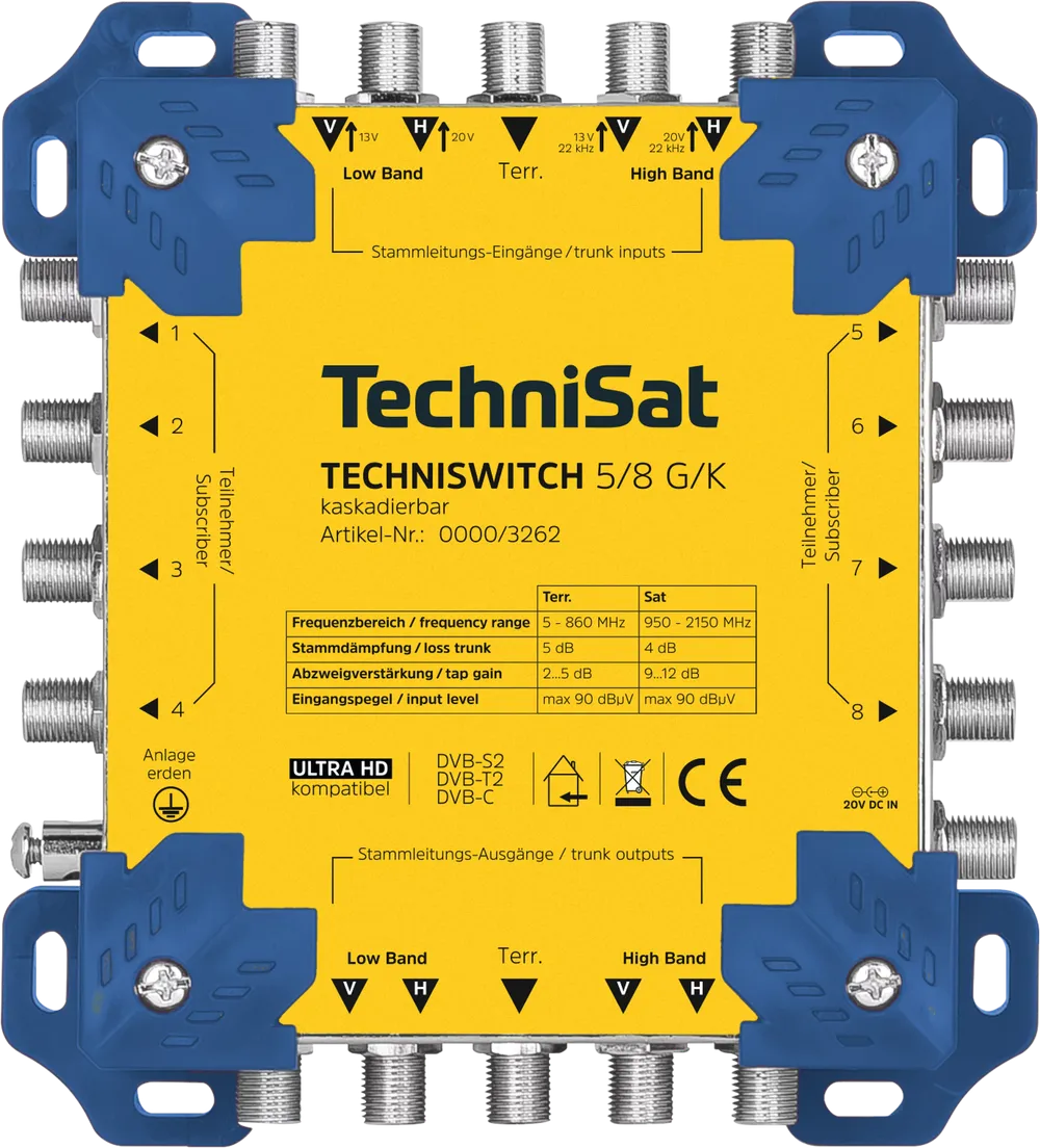 TECHNISWITCH 5/8 G/K, blau/gelb Verteiler