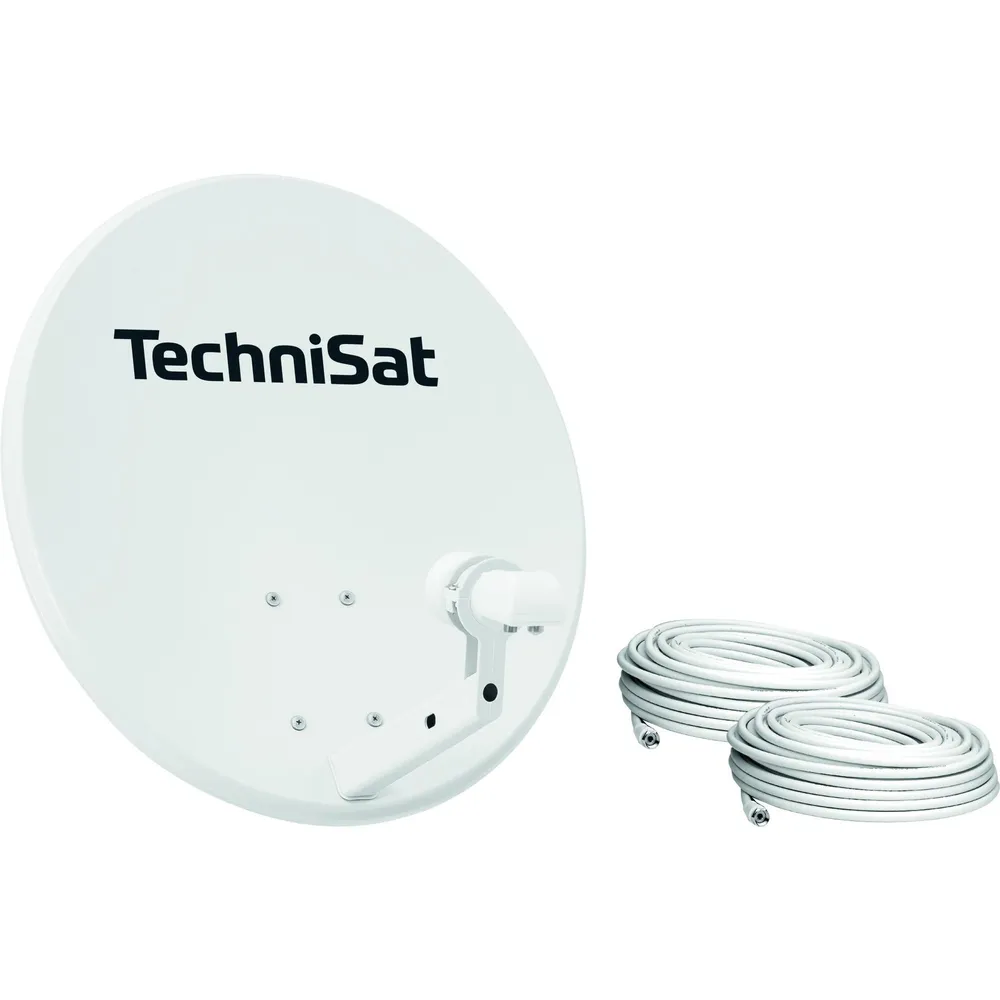 TECHNITENNE 60, Twin-LNB, 2x 10m Kabel, lichtgrau