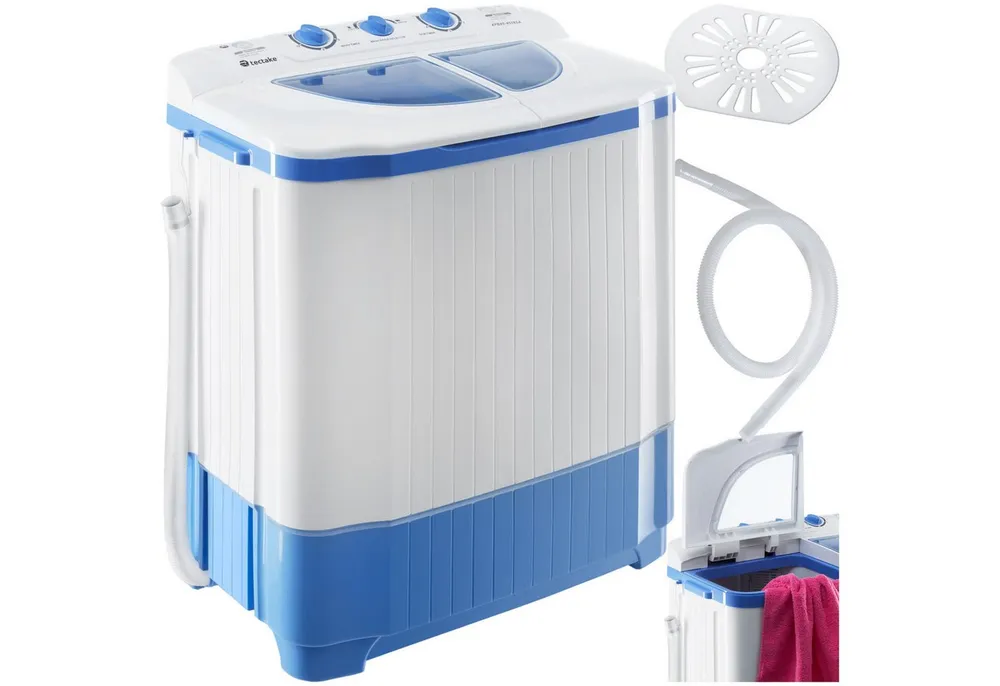 tectake Wäscheschleuder Mini-Waschautomat - 2 in 1 Waschen und Schleudern, 358 U/min, 4,50 kg, wasser- und energiesparend