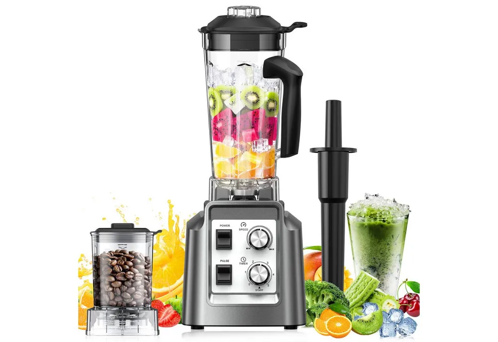 Teendow Standmixer HS-209D Standmixer Smoothie Maker & Grinder 2-in-1, BPA-frei, 2L, 1800 W, Mahlbare Kaffeebohnen