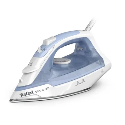 Tefal Virtuo 30 FV2C41E0 Dampfbügel-Stechbügel, Keramiksohle, 2000 W, 1,9 m Kabel, Blau Weiß