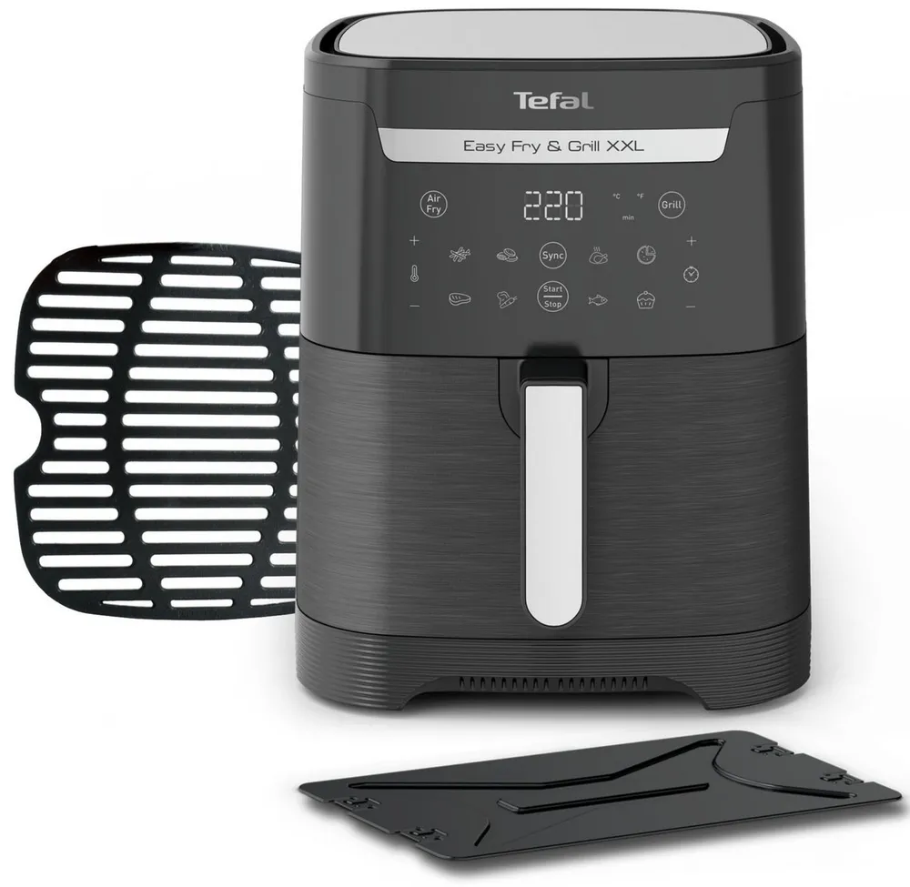 Tefal Heißluftfritteuse Easy Fry & Grill EY8018 XXL, 2-in-1 Heissluftfritteuse & Grill, 8 Programme, 1830 W, XXL-Fassungsvermögen oder 2 separate Zonen, Flexcook-Trennwand