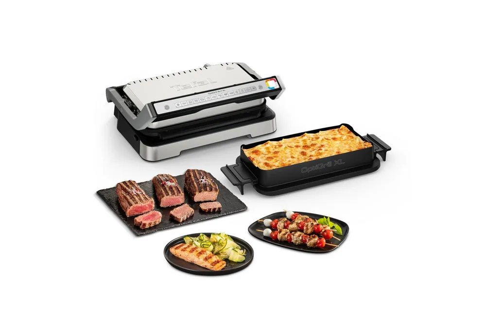 Tefal Kontaktgrill OptiGrill 4in1 XL, Grill/Barbeque/Backofen/komplette Mahlzeit, 2200 W, für bis zu 8 Personen, spülmaschinenfeste Platten und Schalen, GC784D