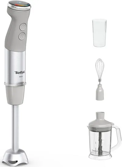 Tefal Stabmixer HB67MB Quickchef+ 3-in-1 XL, 1000 W, Zerkleinerer/Schneebesen, 5-in-1-Aufsatz, Silence-Modus
