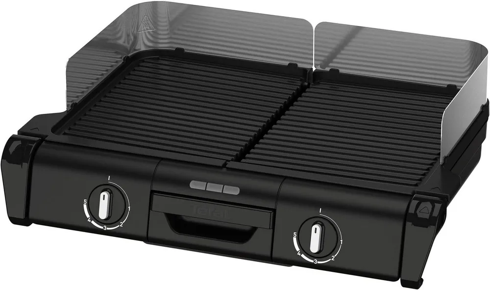 Tefal Tischgrill TG800N Family-Grill, 2400 W, Indoor- & Outdoor-Elektrogrill, 2 Grillplatten, antihaftbesch., 2400 W