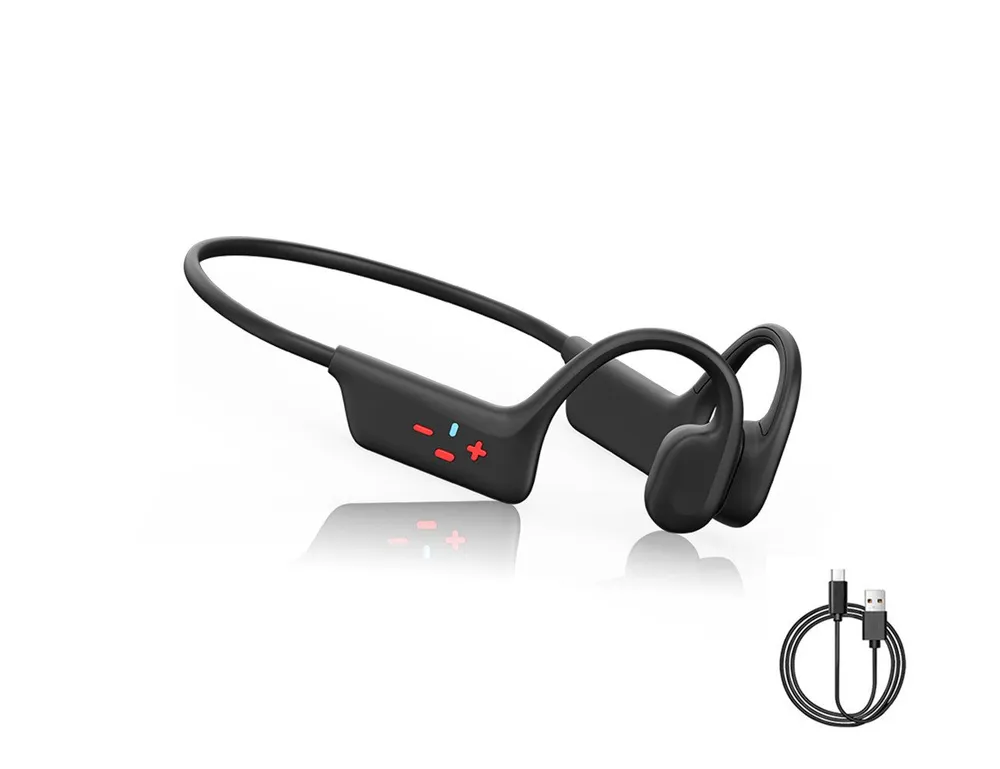 Tekoo Knochenleitungs-Kopfhörer, Bluetooth 5.4 & MP3, IPX8 Wasserdicht Open-Ear-Kopfhörer (Bluetooth, Bone Conduction Technologie, IPX8 Wasserdicht, Integrierter 32GB)