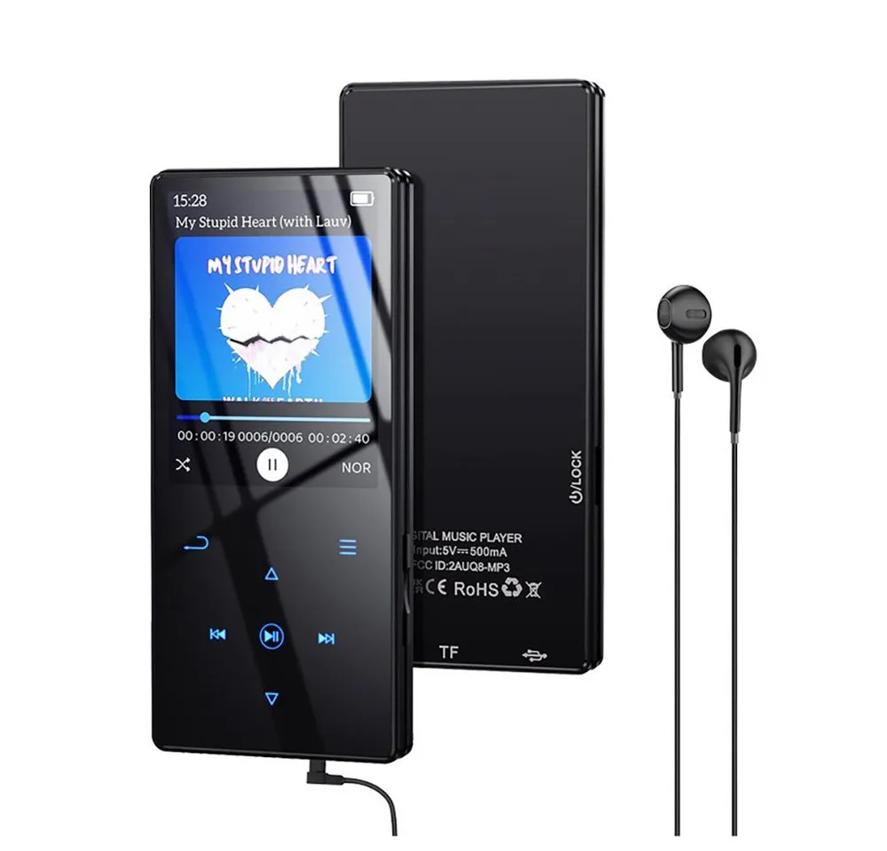Tekoo MP3-Player mit Bluetooth 5.3, 32GB interner Speicher, Hifi-Klang MP3-Player (32 GB, Bluetooth, Hifi Sound, 8-in-1 Multimedia, Lautsprecher, Metallgehäuse)