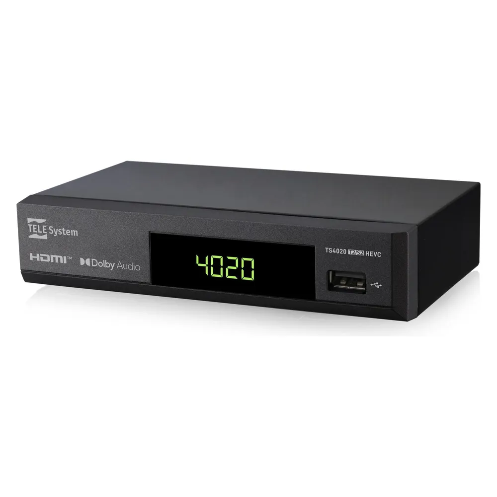 Receiver TELE System TS4020 Full HD DVB-S2 DVB-T2 HDMI USB Schwarz
