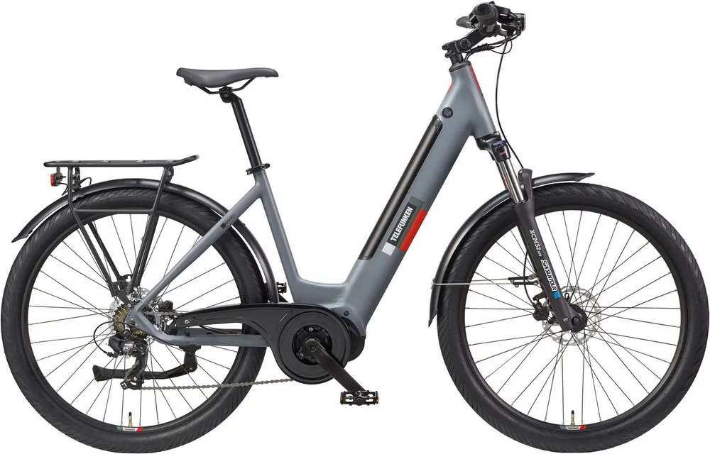 Telefunken E-Bike Cityrad SUV500, 7 Gang Shimano, Kettenschaltung, Mittelmotor, 468 Wh, (27,5 Zoll, Straßenzulassung, Scheibenbremsen), Pedelec, Elektrofahrrad für Damen u. Herren
